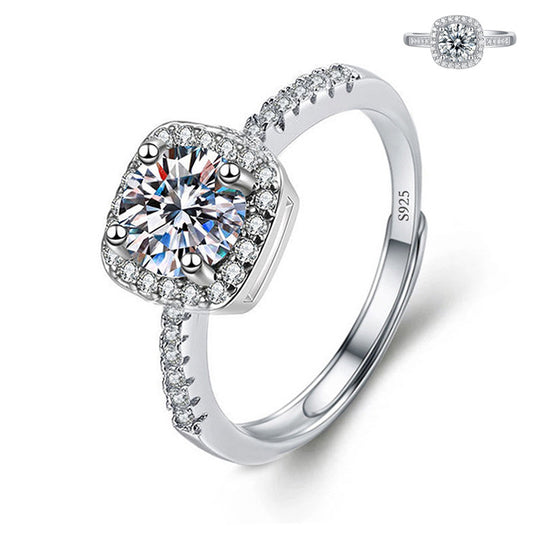 Moissanite Diamond Three Piece Boxed Halo Set