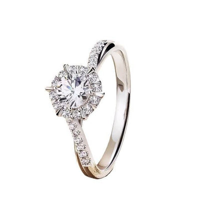 . 50 carat moissonite ring framed with 925 sterling silver